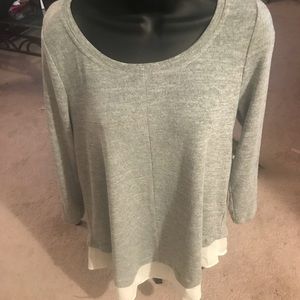 Large grey white sweater shirt combo